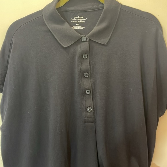 Banana Republic Polo Timeless tee intemporel shirt polo Navy large - Picture 5 of 7